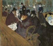 Henri de toulouse-lautrec Self portrait in the crowd, at the Moulin Rouge oil on canvas